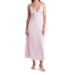 NWT A.L.C Sienna cutout shirred satin midi dress (with flaws) - Size 10